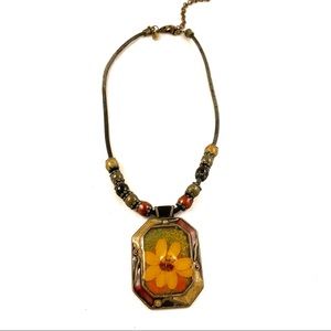Pressed Flower in Epoxy Statement Necklace